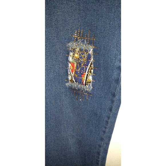 Azi New York Denim Skinny Jeans Women's Sz 6 Torn Patchwork Artsy Boutique NWT - Picture 6 of 13